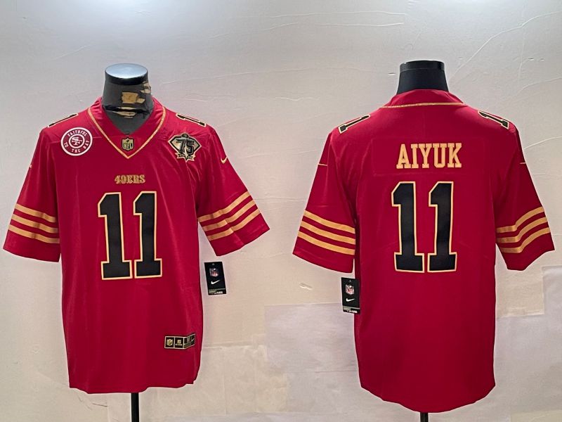 Men San Francisco 49ers #11 Aiyuk Red Gold 2024 Nike Limited NFL Jersey style 12303